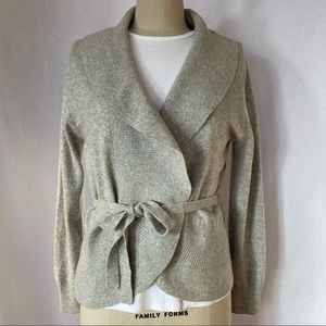 Cashmere wrap style heather grey cardigan M/L